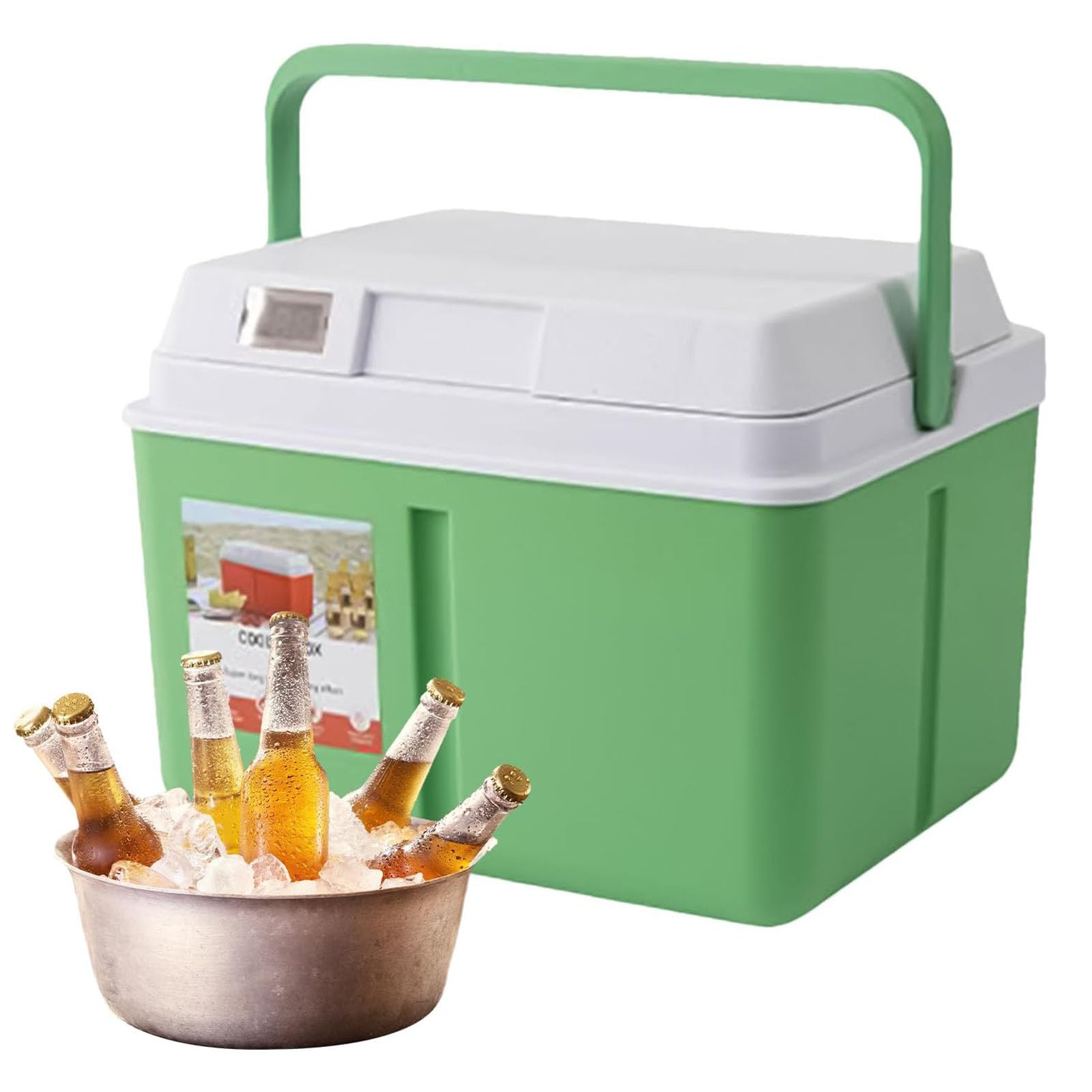 Borsa termica per alimenti con monitor della temperatura, conservazione di raffreddamento portatile per escursioni, picnic, viaggi in auto e campeggio, scatola di raffreddamento isolante, borsa
