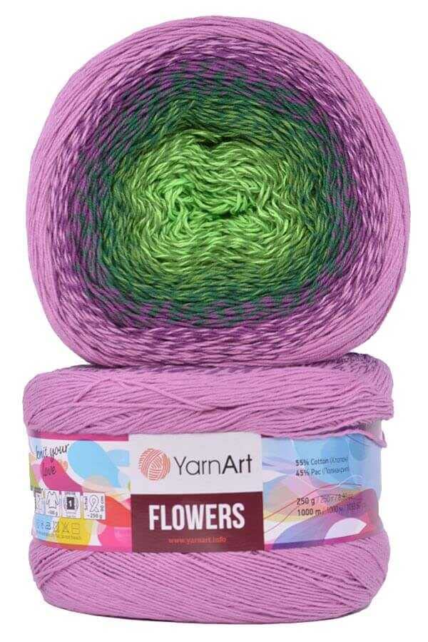 Image of Yarn Art YarnArt Flowers Yarn 55% Cotton 45% Acrylic 250gr 1094yds Multicolor Cotton Yarn Rainbow Crochet Yarn Spring Summer - 1 Fine Sport Skein (313)