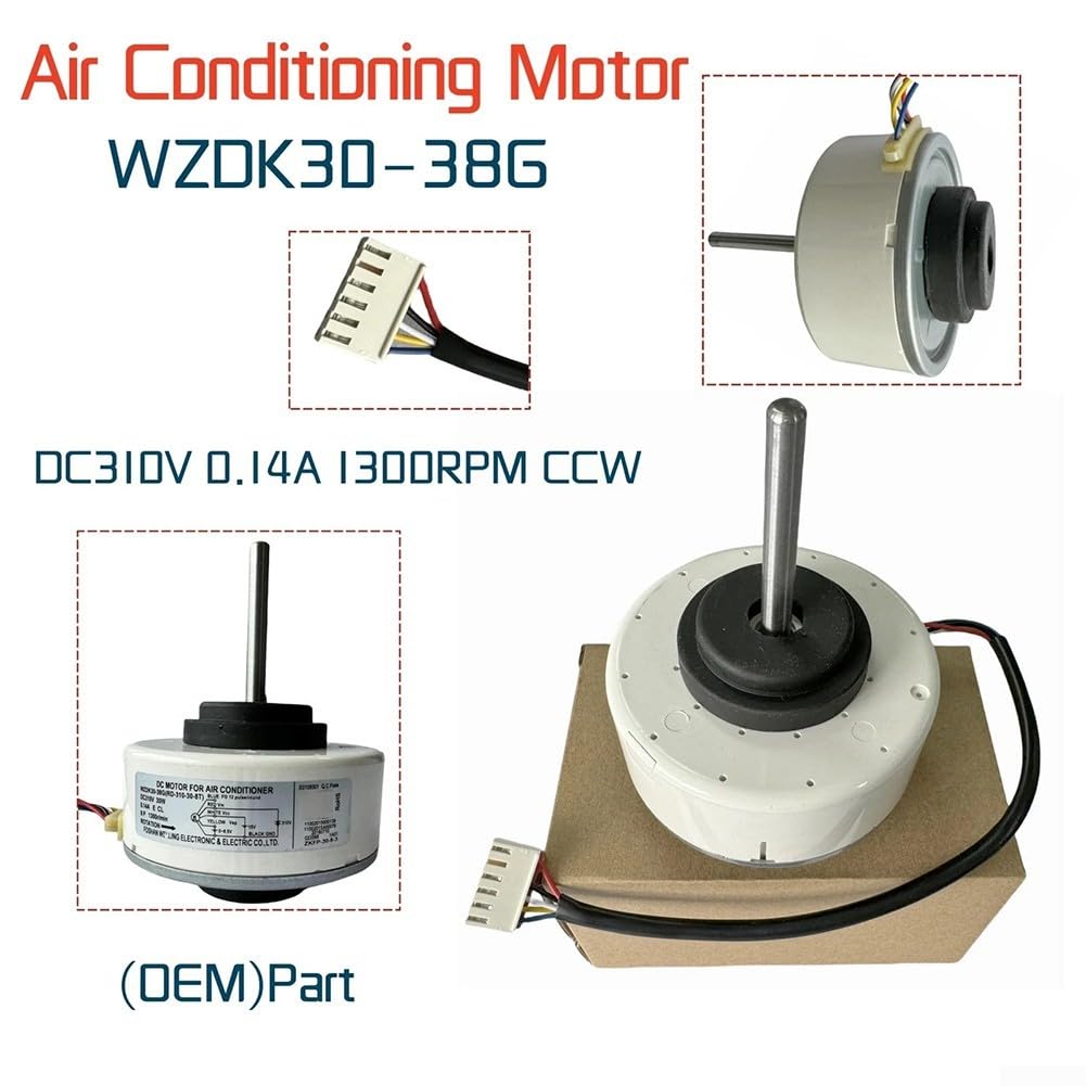 WZDK30-38G (RD-310-30-8T) Moteur à engrenages sans balais 30 W CC 310 V pour systèmes de climatisation inverseur, 1300 tr/min, régulation de la vitesse, arbre de 8 mm