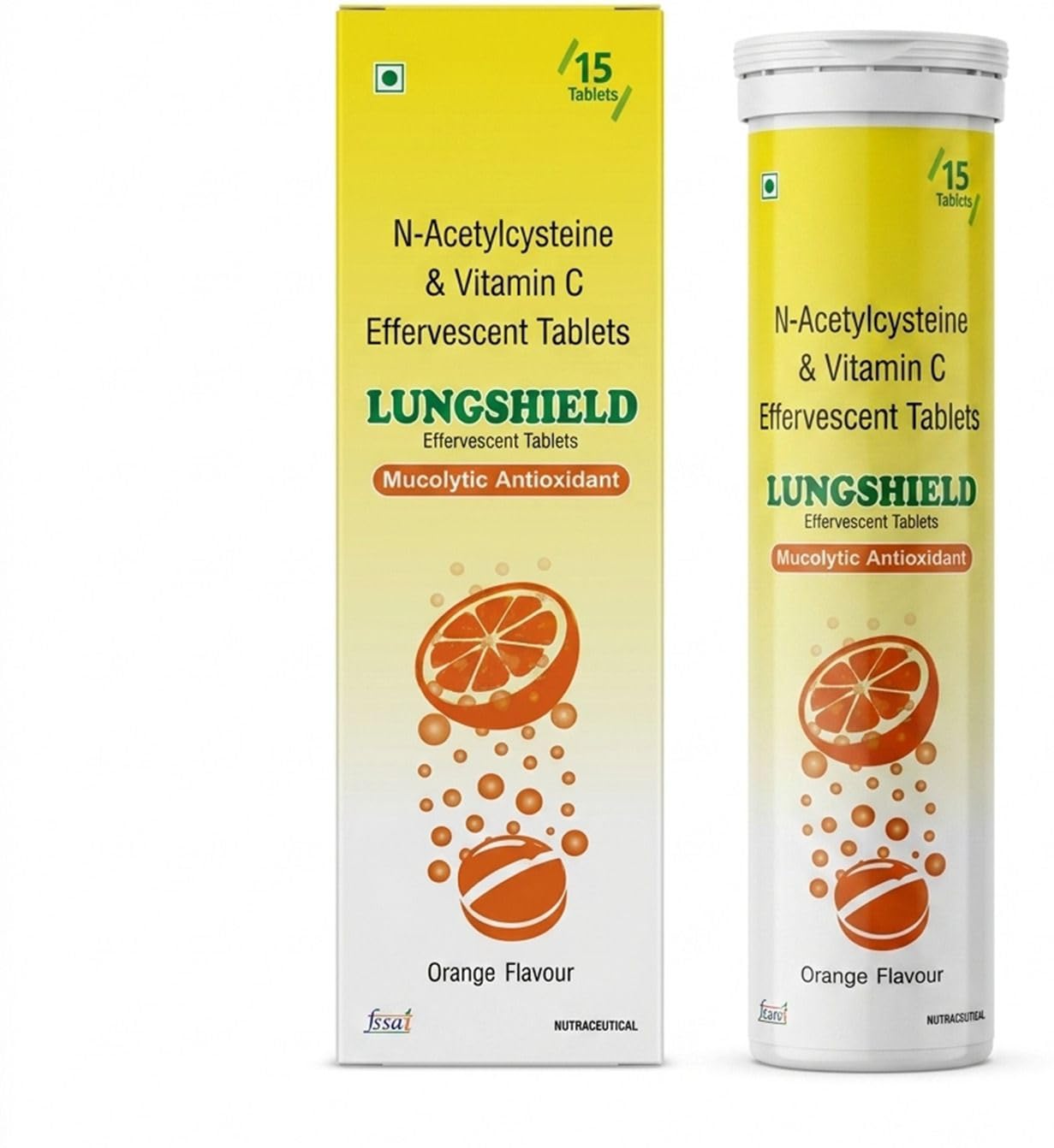 LUNGSHIELD N-Acetylcysteine & Vitamin C Effervescent Tablets | Orange Flavor | Refreshing Daily Wellness Drink | Easy Dissolve Formula | 15 Tablets-image-10