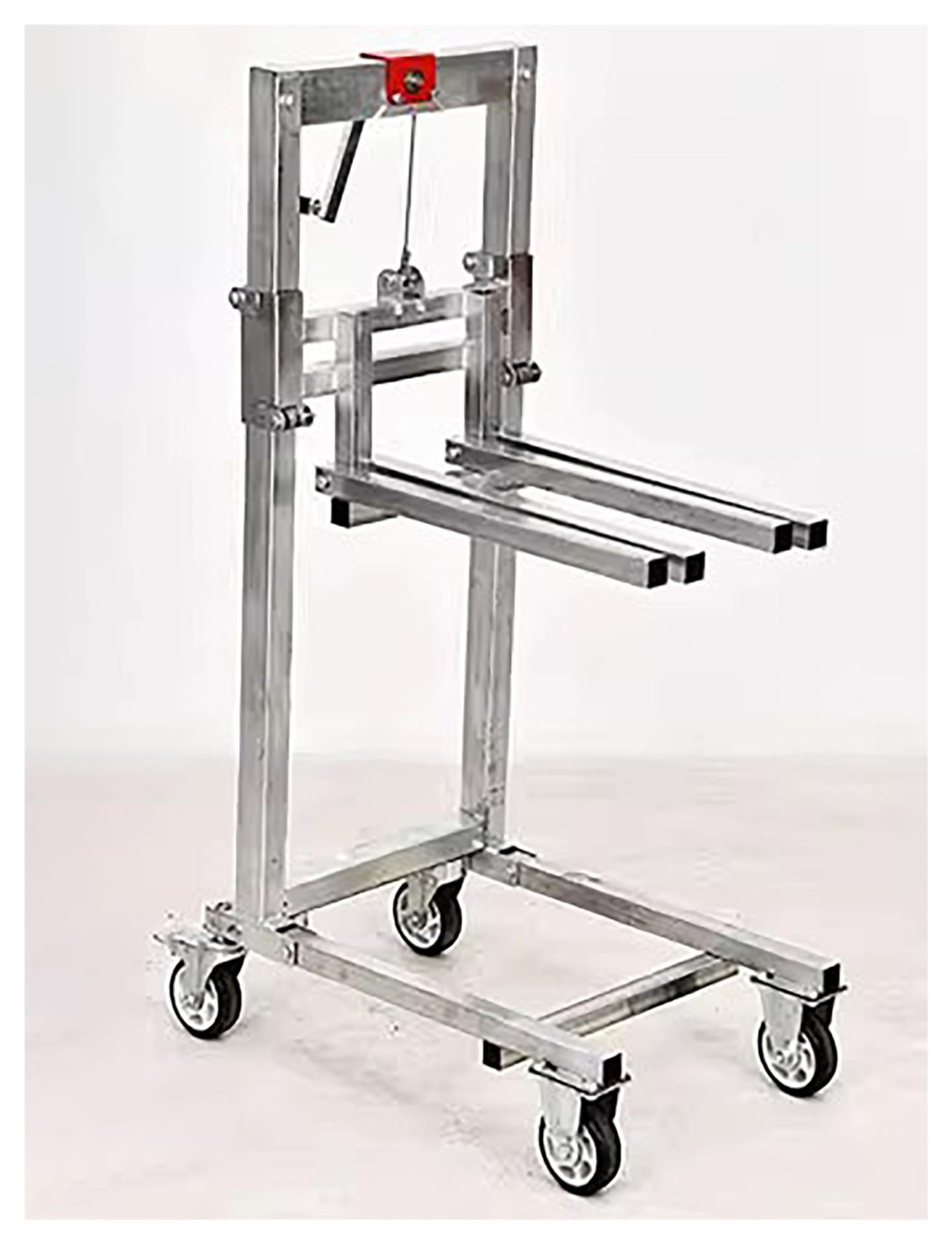 Carretilla elevadora manual de manivela, carretilla elevadora portátil para garaje y almacén, acero galvanizado, capacidad de 60 kg, ideal para manejo de materiales