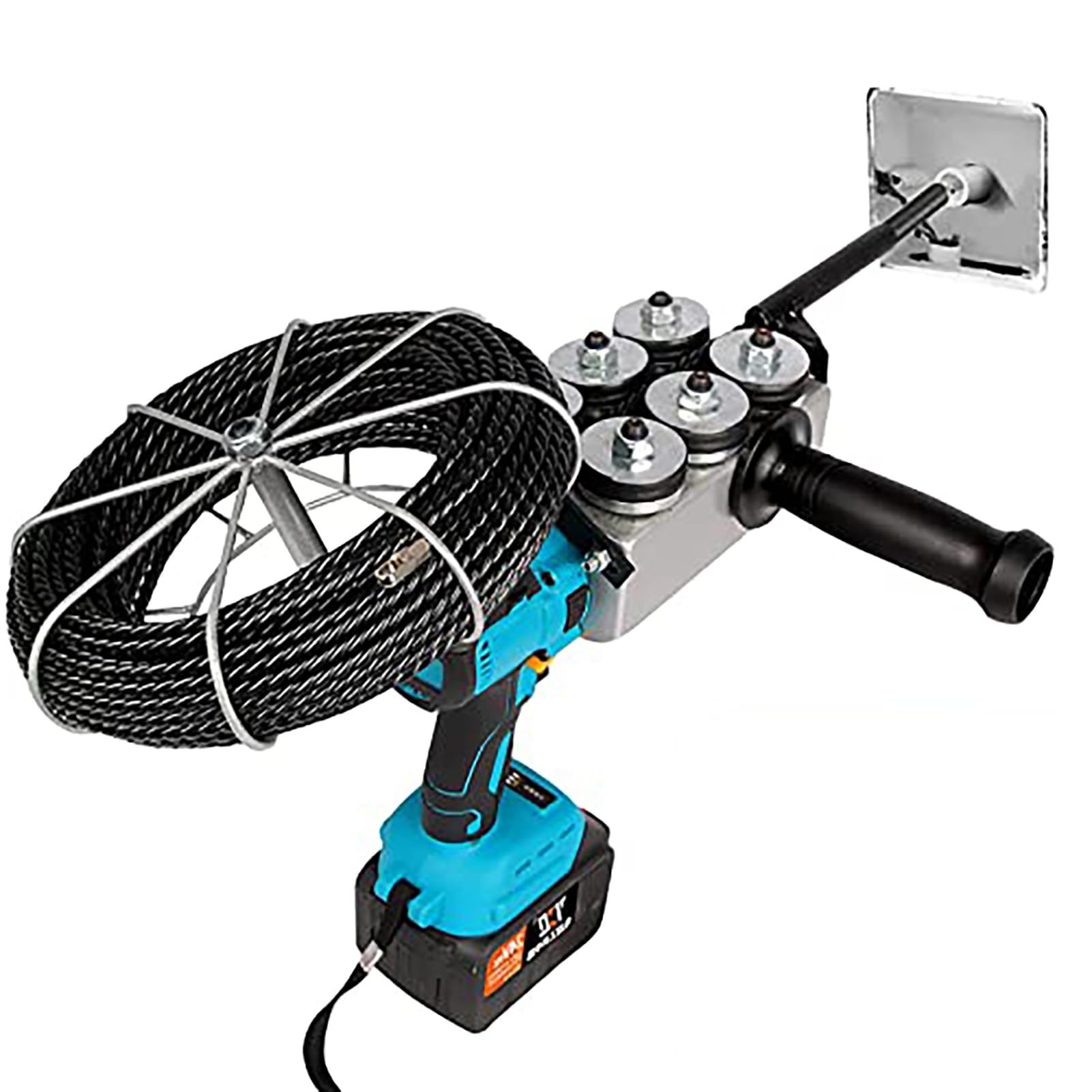 Strumento per infilare cavi, macchina automatica per infilare cavi, batteria al litio da 6000 mAh, velocità 40 m/min per infilare e tirare cavi elettrici, include cavo di piombo da 25 m