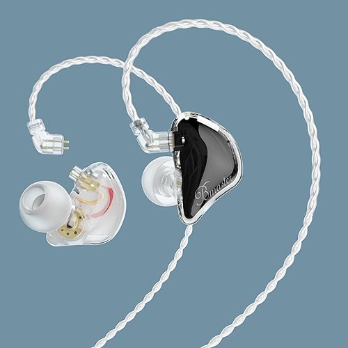 Miniatura 3 de BASN Bmaster - Auriculares intrauditivos de triple controlador con potentes graves profundos, auriculares estéreo HiFi IEM con cables desmontables