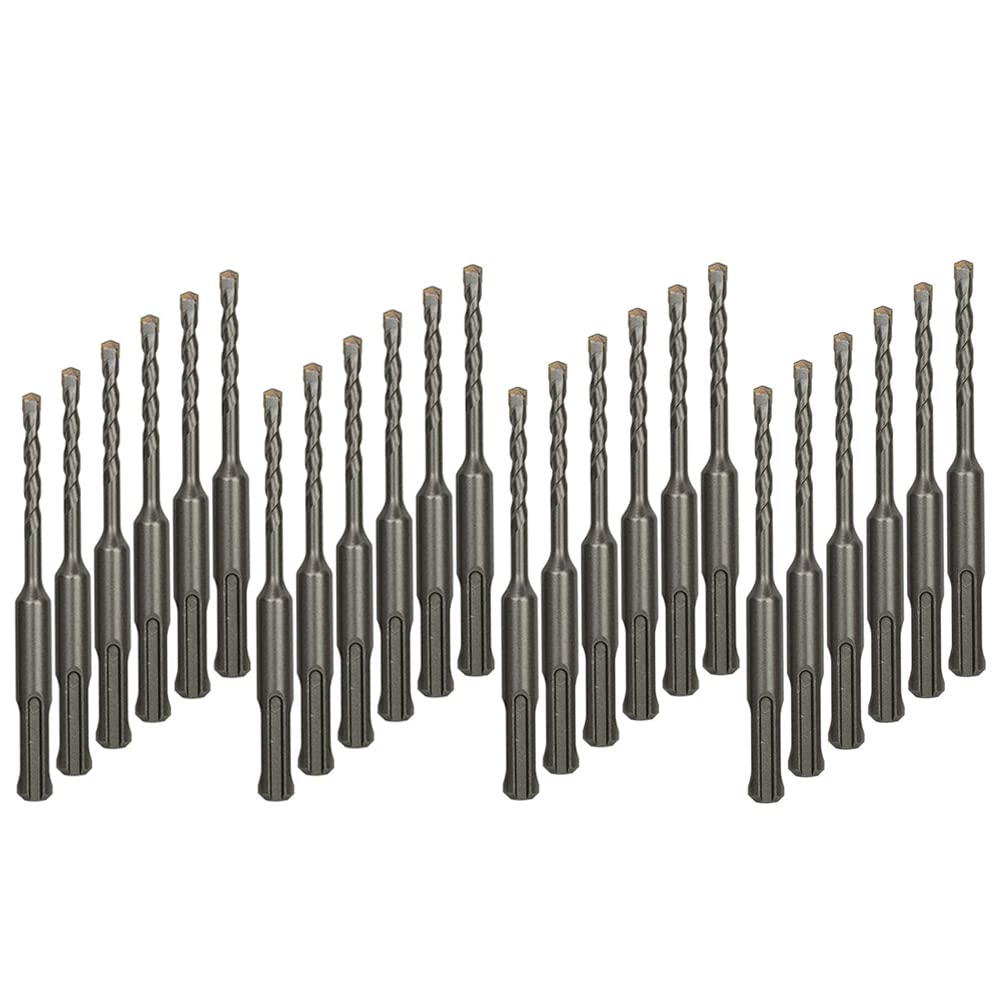 24-Pack 3/16 Inch x 4 Inch SDS Plus Rotary Hammer Drill Bits Set, Carbide Tipped for Brick, Masonry, Stone and Concrete (3/16" x 2" x 4")