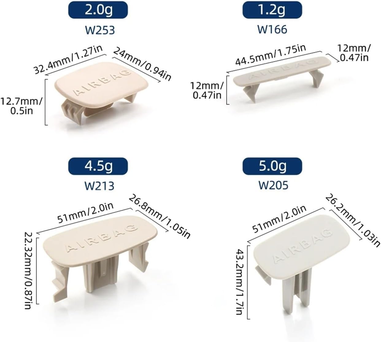C-Pillar Trim Cover Panel for Mercedes-Benz E-Class W213 - Left/Right AIRBAG Cap (Part #2136920321, 21369203219051)(C Pillar Gray R)