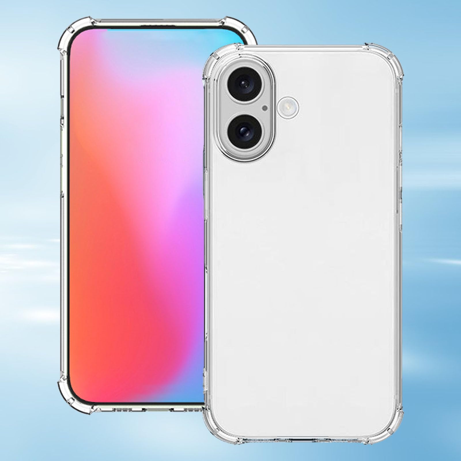 for iPhone 16 Case Clear Military-Grade Drop Protection Transparent Soft Shockproof Protective Slim Thin Phone Bumper Phone Cases