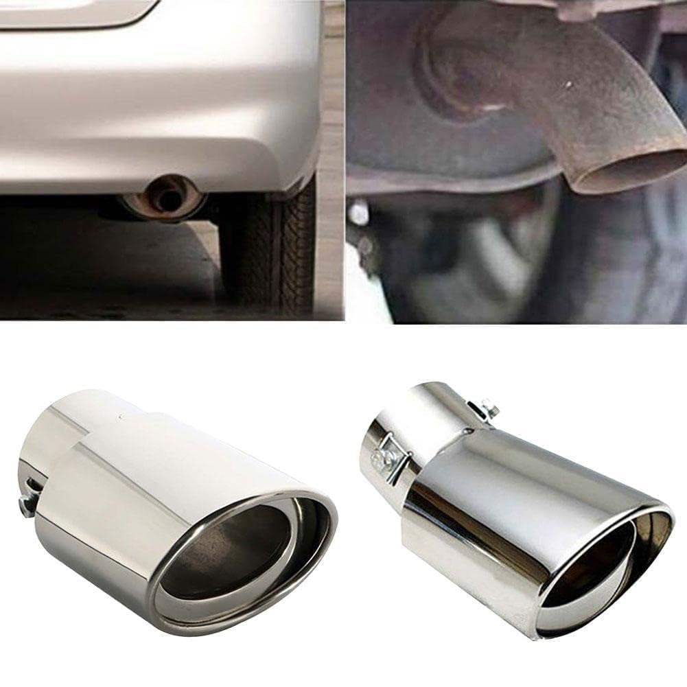 1 Pz Acciaio Inox Terminale di Scarico per Audi A1 A1 S-Line A1 S A2 A3 S-Line A3 8P 8V A3 1995-2024 2025, Marmitta a Bullone Tubo Decorativo Anti-Ruggine Sport,B