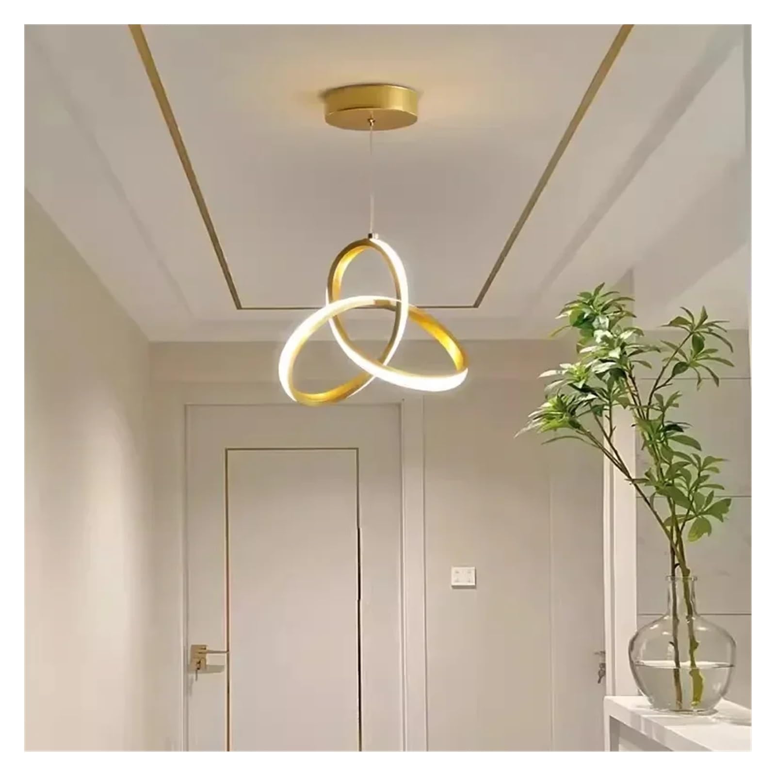 Lustre moderne LED pour plafond bas éclairage modulable design or