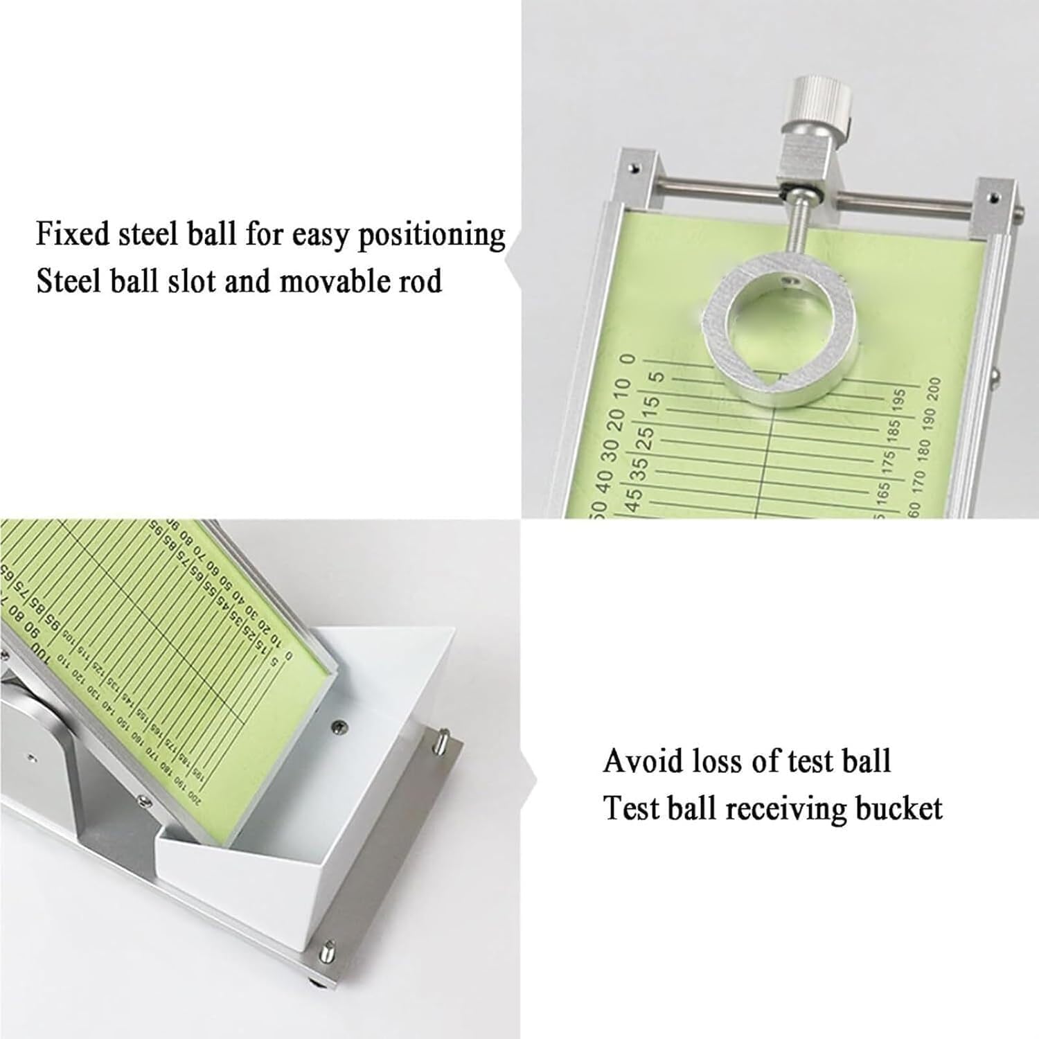 Manueller Klebeband-Tester mit 32 Stahlkugeln, einstellbarer Winkel 0-60°, für Klebebänder, Schutzfolien, Aufkleber, Etiketten, Schaumstoff und Klebstoffe