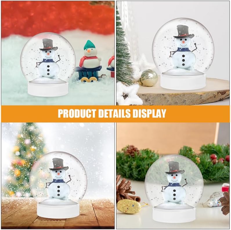 36 Pcs DIY Snow Globe Kit, Clear Plastic Water Globes for Bulk Cap Crafts Valentine Winter Holiday, Empty Decoration Christmas Home Party Supplies Kids, Adults - Image 4