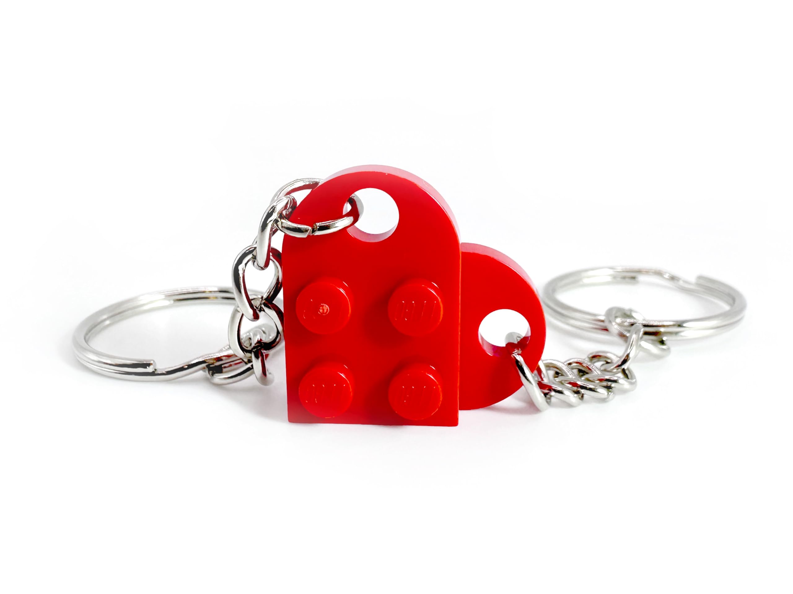 The Good Idea Unisex Kids Red The Good Idea｜Lego Heart Keyring Love Couples Keychain Valentines Special Gifts Girlfriend Boyfriend Friendship (Red)