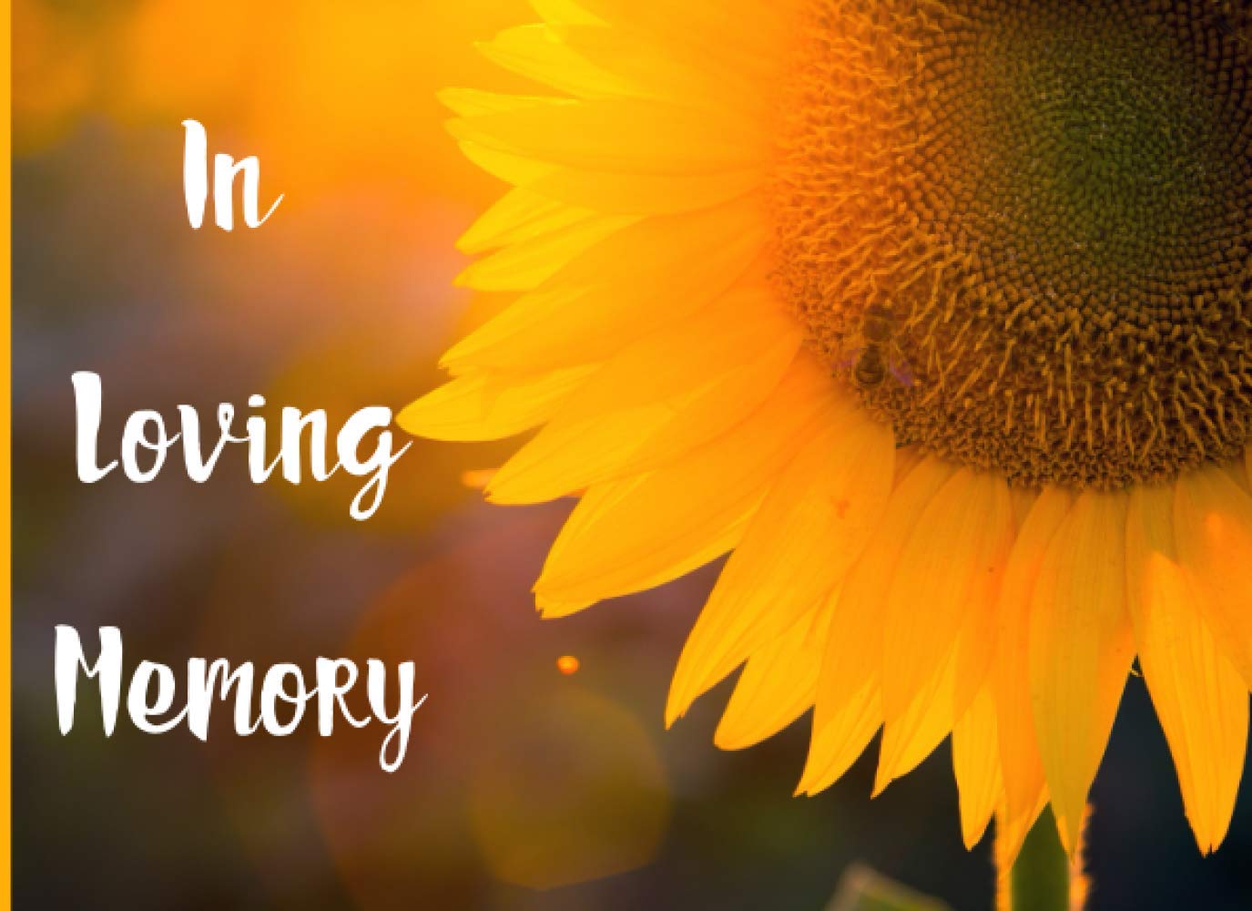 In Loving Memory: Sunflower memorial guest book,Rustic Sunflower 