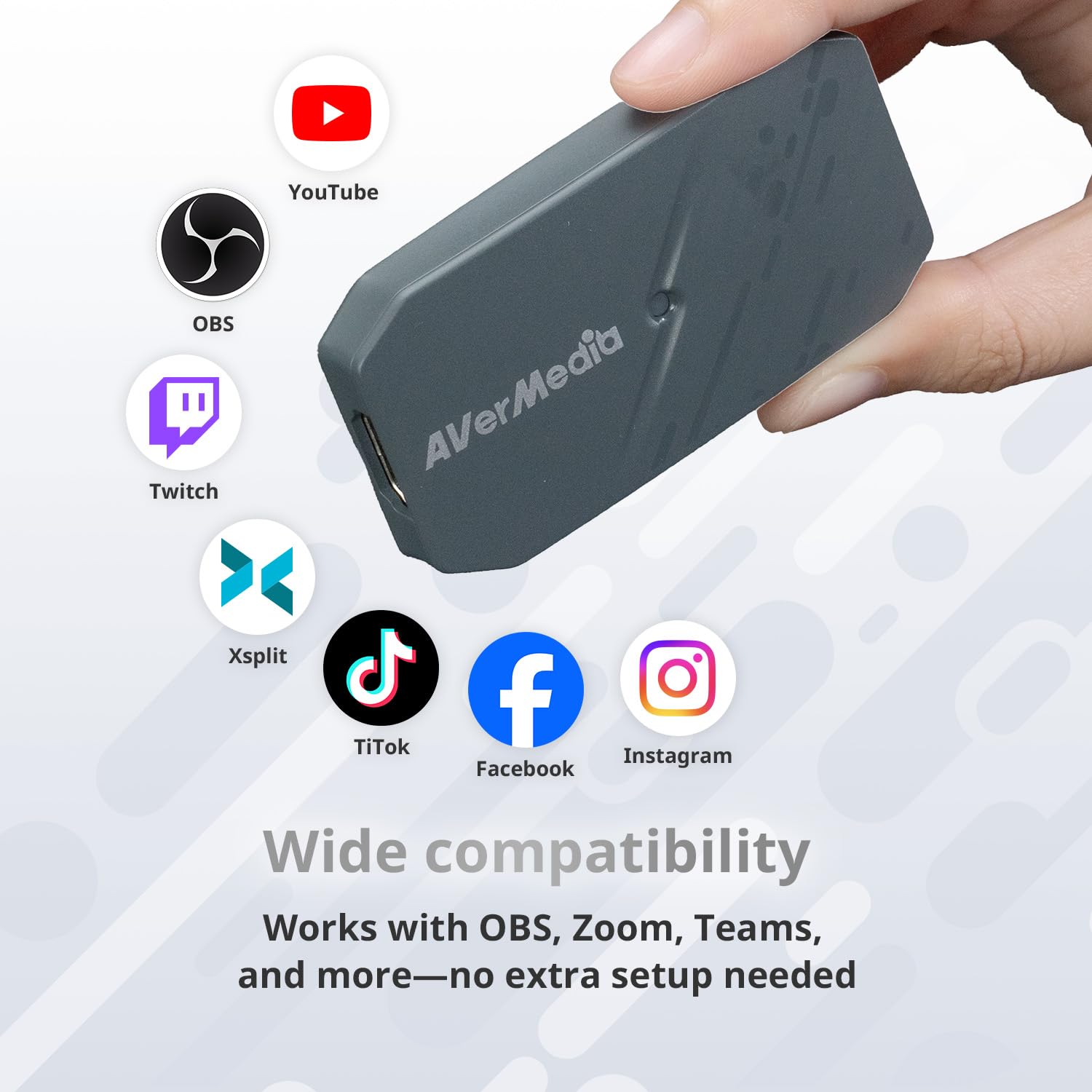 AVerMedia 4K60 HDMI Capture Card do DSLR, kamery, GoPro, niewielkie opóźnienia do transmisji na żywo i wideokonferencji z OBS, Zoom, Twitch, kompatybilna z Windows, Mac, iPad i PC – CamStream 4K