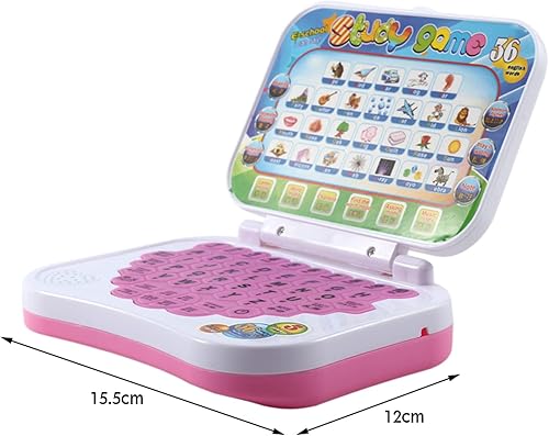 Miniatura 3 de Alomejor Portátil para niños, bebé bilingüe educativo electrónico aprendizaje juguetes niños juego de computadora para regalos
