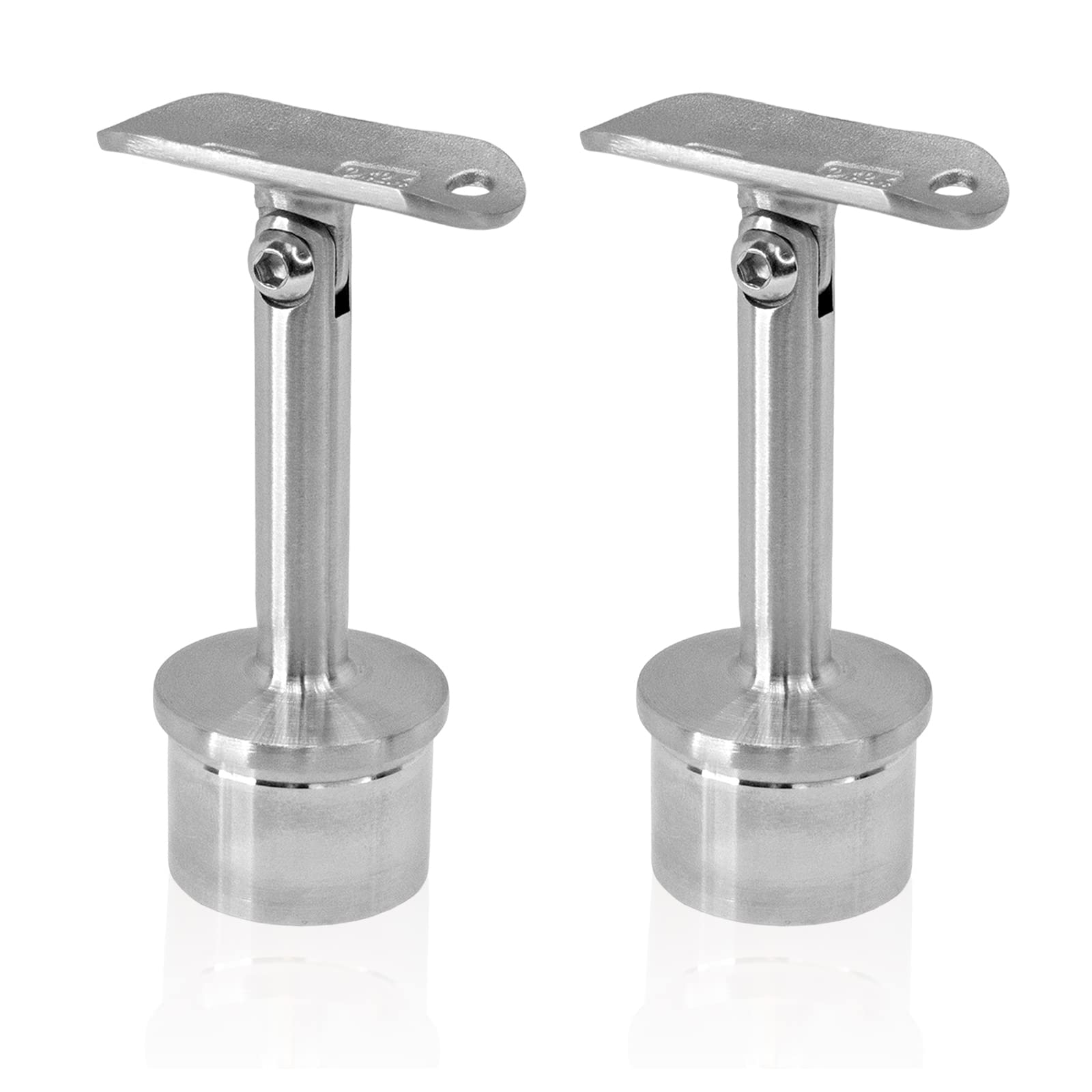 Eulenke 10 Supporti Per Corrimano In Acciaio Inox 304 - Regolabili, Base Rotonda 50mm, Per Scale Interne Ed Esterne, Fissaggio A Parete