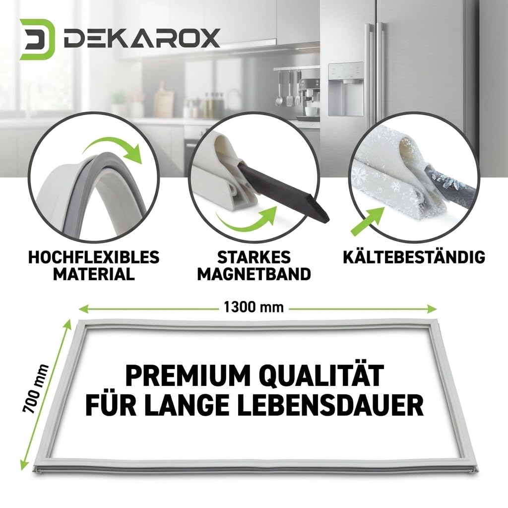 Guarnizione per porta del frigorifero, universale, 1300 x 700 mm, per Bosch, Siemens, AEG, Electrolux, Bauknecht, Beko, Neff