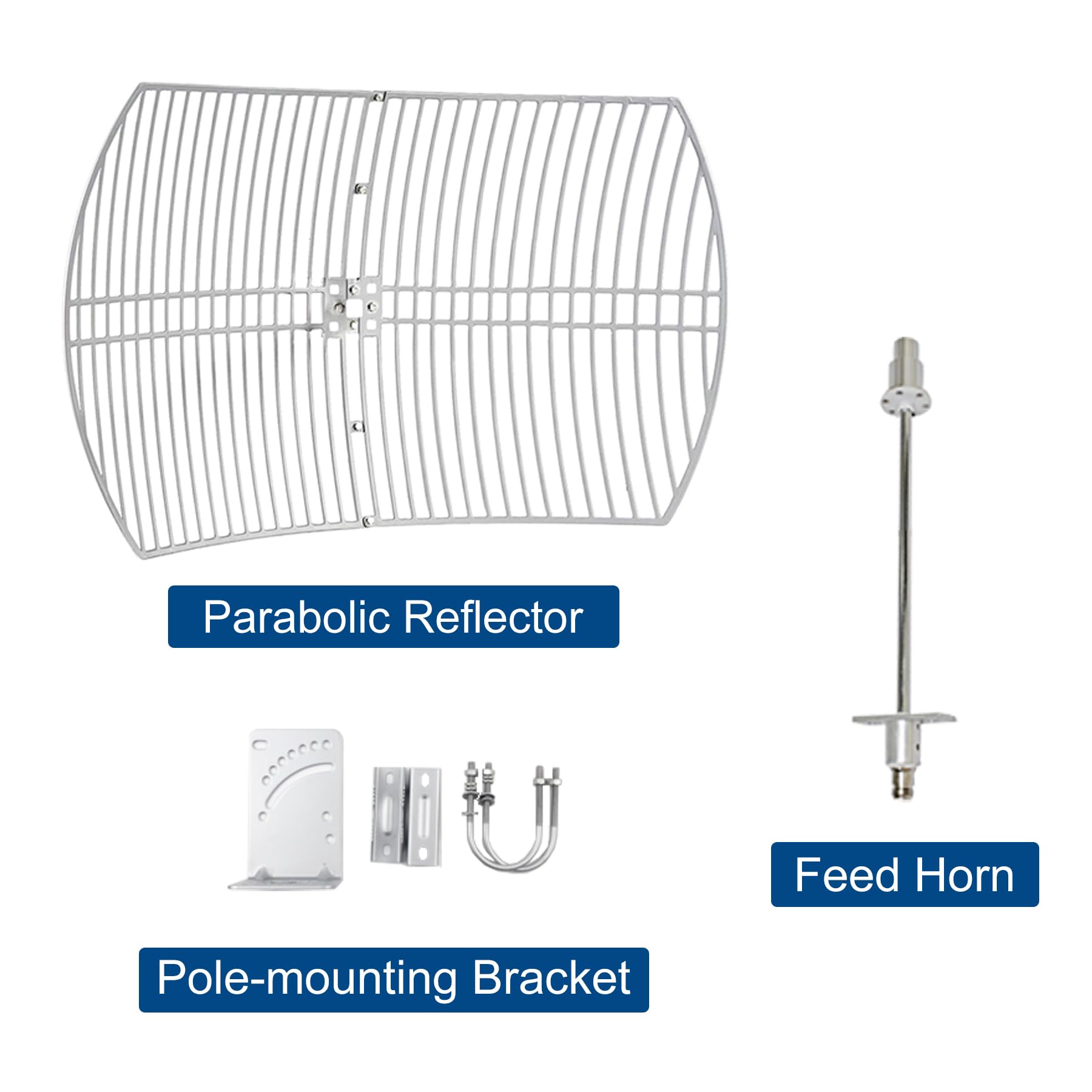 Antenne parabolique WiFi 5,8 GHz 5,8 GHz à gain élevé 30 dBi (5150-5850 MHz) type N femelle longue portée antenne directionnelle extérieure pour routeur Wi Fi carte réseau sans fil moniteur de