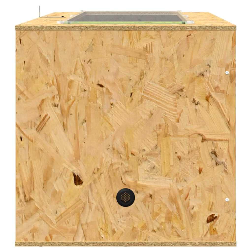 OSB Terrarium 100x50x50 cm für Reptilien, Holzterrarium mit Thermometer, geräumiges Reptiliengehege für Bartagamen und Schlangen