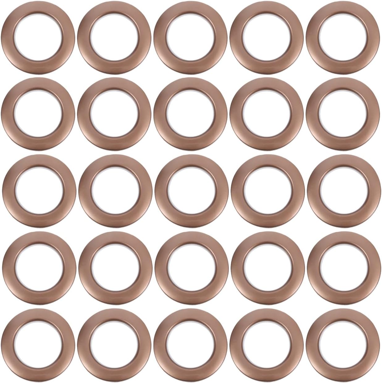 75pcs Brown Plastic Curtain Grommets Reusable Sliding Rings Low Noise Roman Inner Diameter Fasteners for Window Drapery Hardware