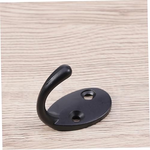 Miniatura 6 de Yardwe Perchero de metal negro de un solo gancho montado en la pared, ganchos de pared resistentes, 1 juego de ganchos de pared para colgar abrigos,