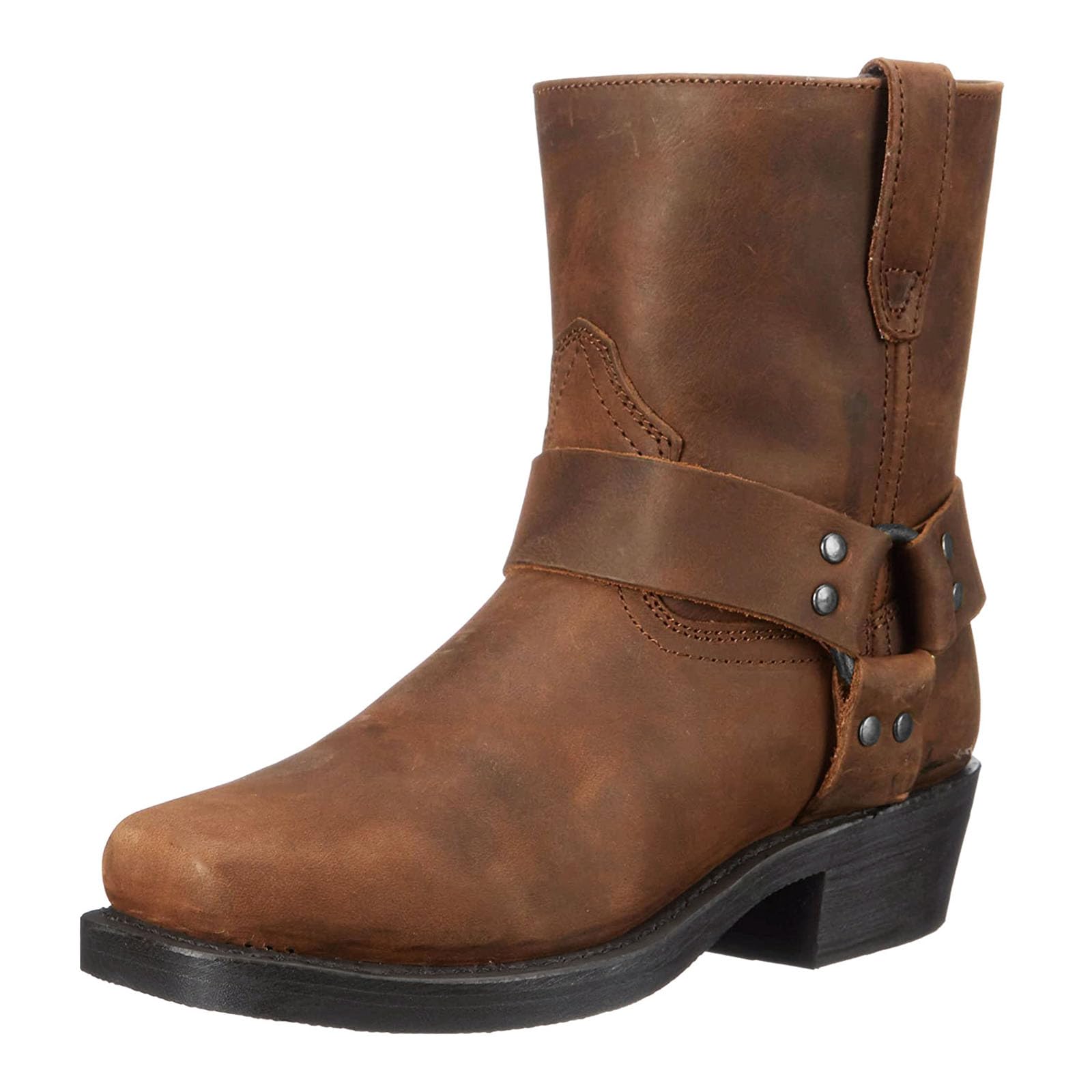 Herren Cowboystiefel, Herren Western Vintage Motorradstiefel Kurzschaft Reiterstiefel