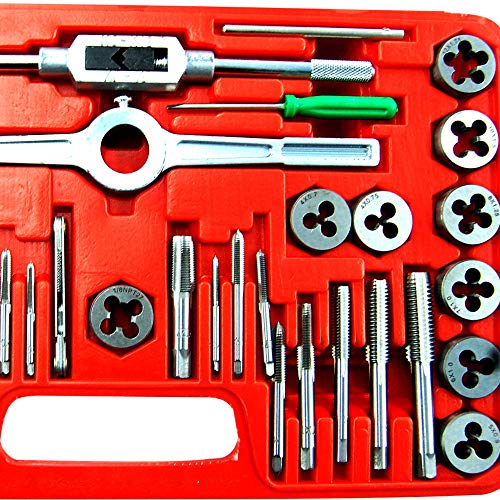 Kit de Macho e Tarracha com 40 Peças em Aço Série Ouro Lee Tools 684064