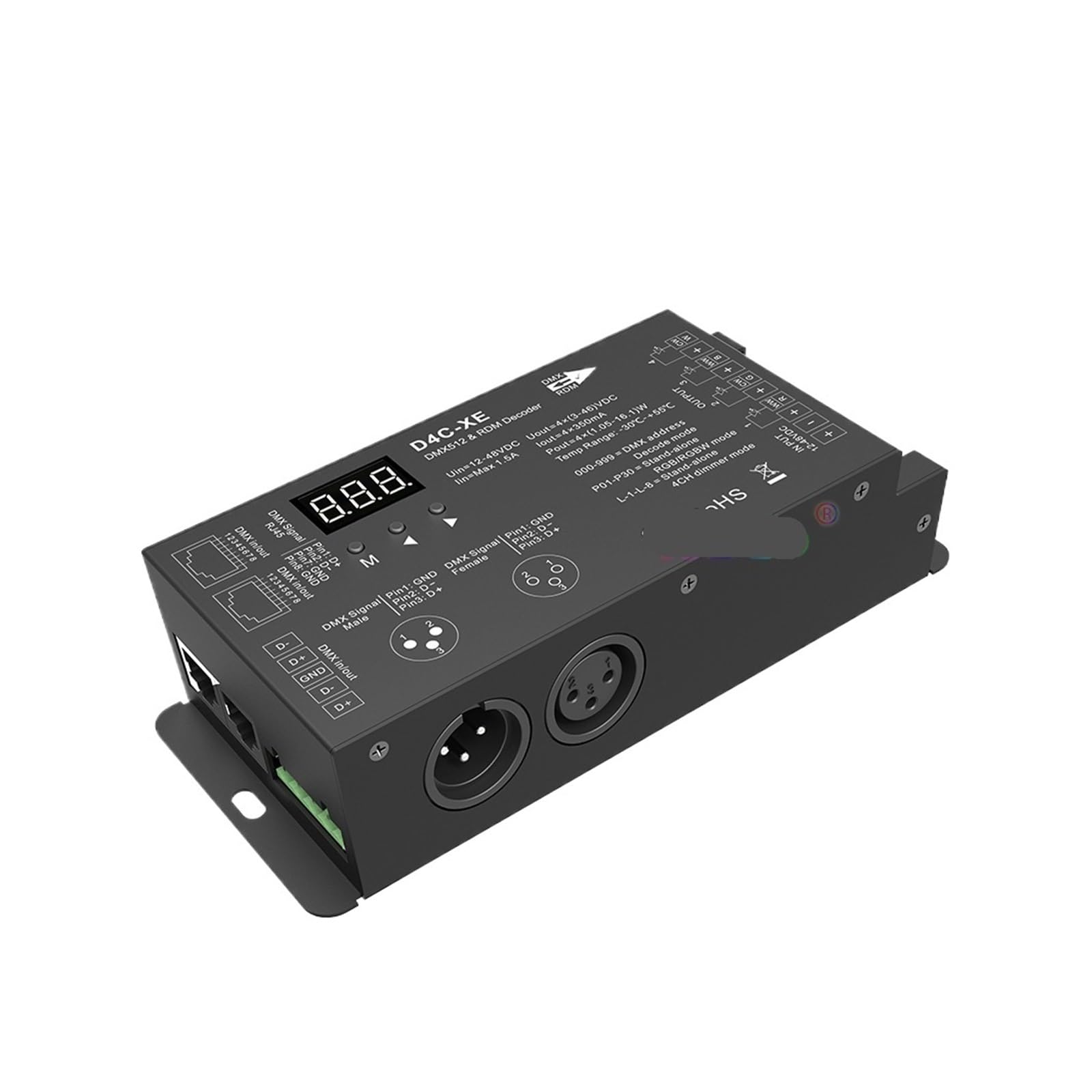 Décodeur D4-XE DMX512 RDM 250~1600Hz pour ruban LED 12V-36V - 2