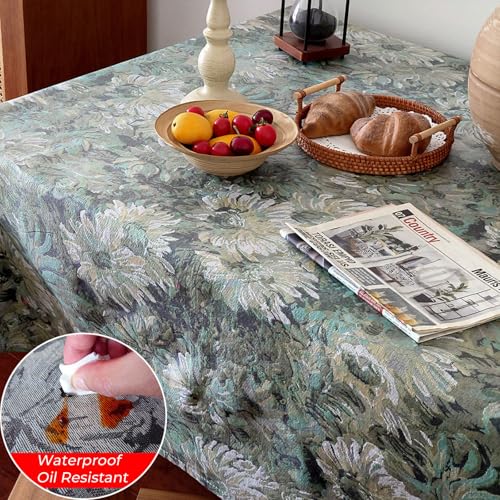Nappe de table lavable verte 100x160cm pour en finir avec les taches de graisse