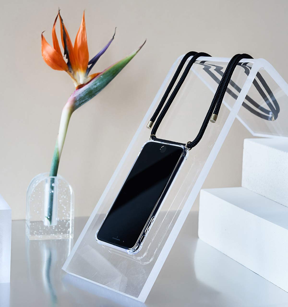 KNOK Porta Cellulare da Collo Compatibile con iPhone 12 PRO Max - Telefono Tracolla al Collo Donna cordini Custodia per Cellulare Girocollo Collana Cordoncino