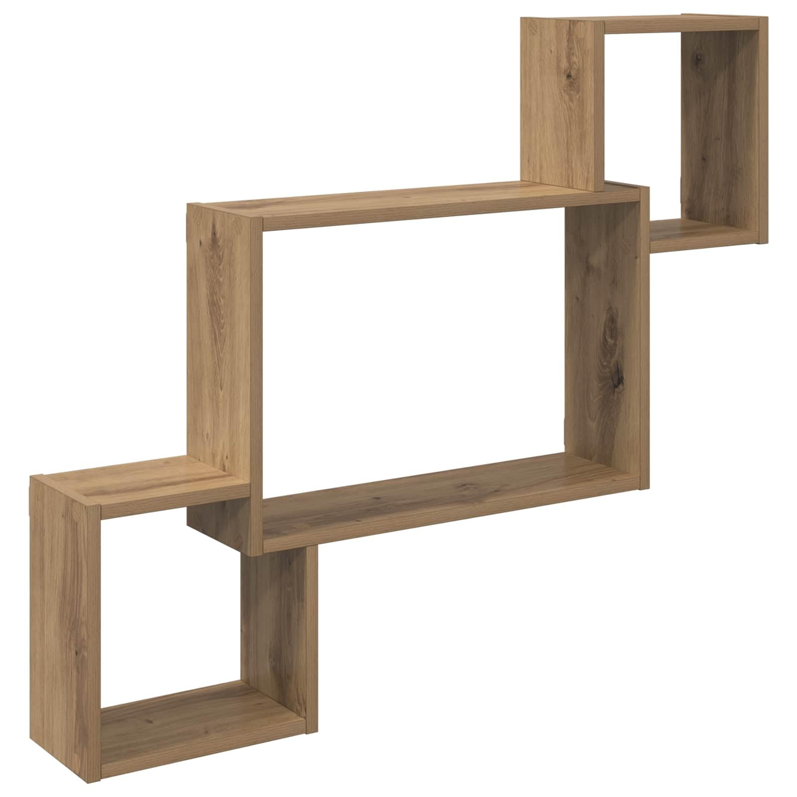Étagère murale marron bois 91,5 cm meuble rangement peu encombrant