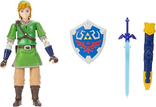 Miniatura 4 de Nintendo Legend of Zelda - Figura de eslabones de 4 pulgadas con espada y escudo