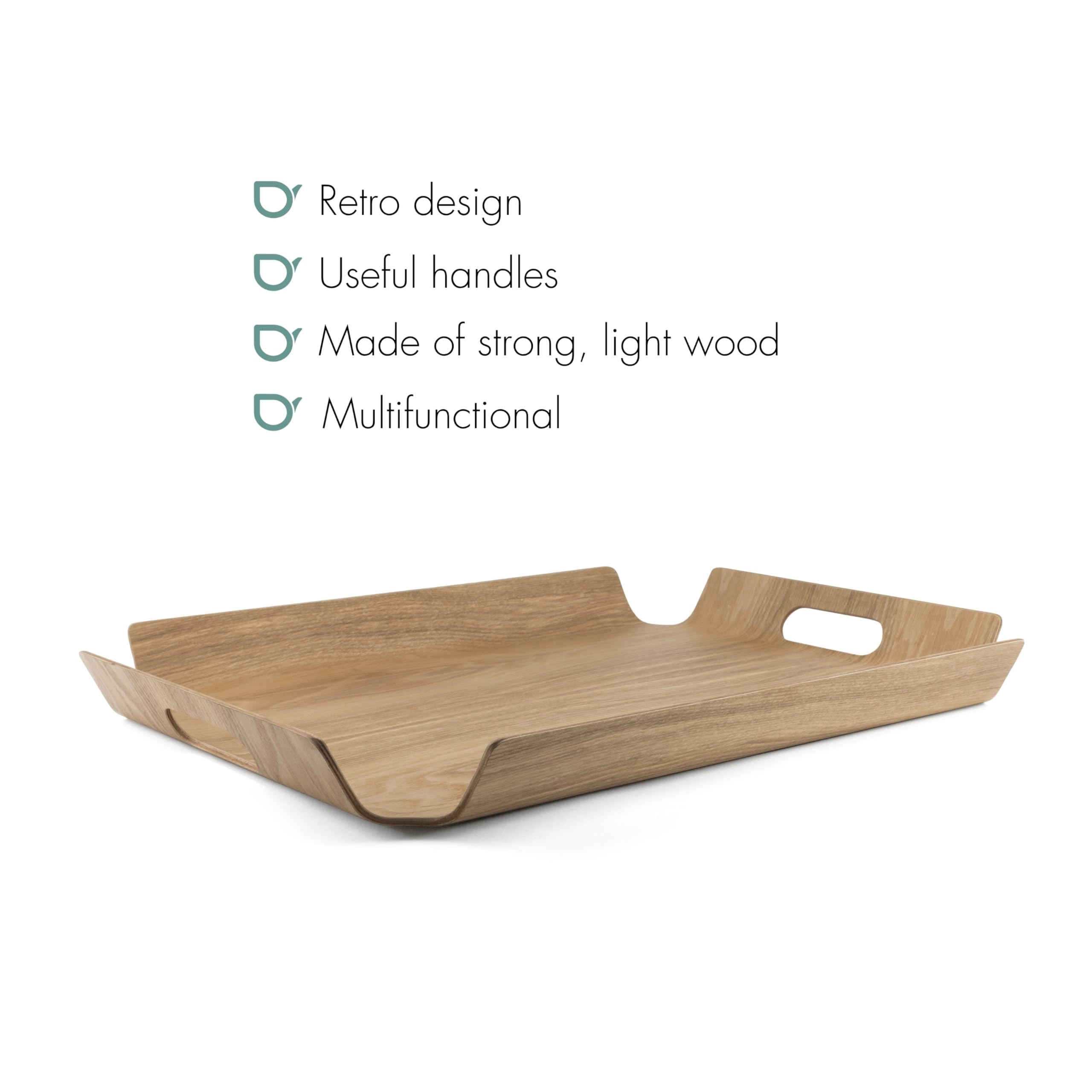 Bredemeijer Large Modern Serving Tray, Wooden Tray, 54.5 x 39.5 x 4.9 cm