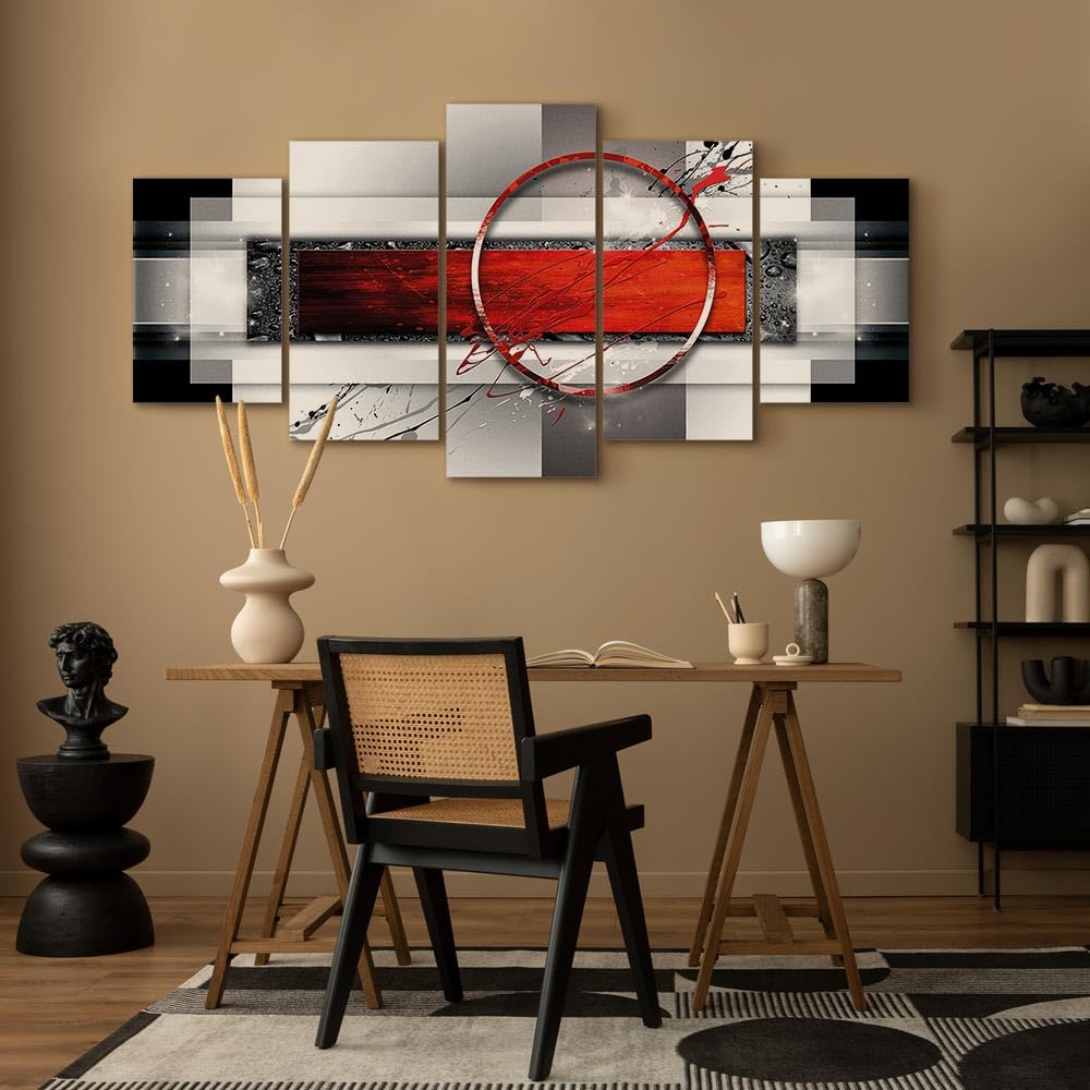 B&D XXL - Quadro Acustico 5 pezzi schiuma acustica Quadri Moderni Grandi - Camera da Letto Matrimoniale - Stampa su Tela - Pannelli Fonoassorbenti Decorativi - Fonoassorbente Acustiche