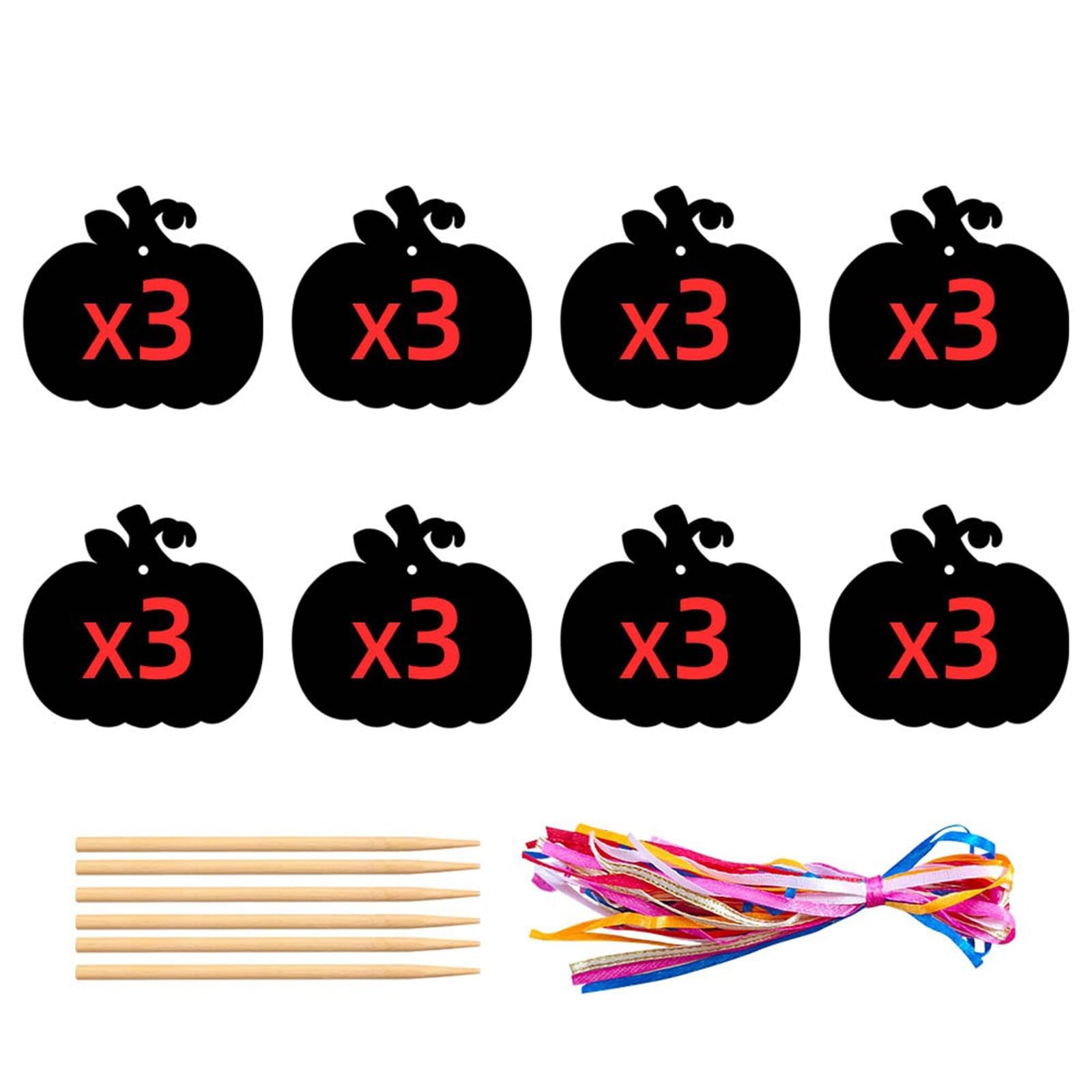 Buxuaaaa Pumpkin Decor for Halloween Fall Party with Wooden Ribbon and Paper Supplies Halloween Ornaments
