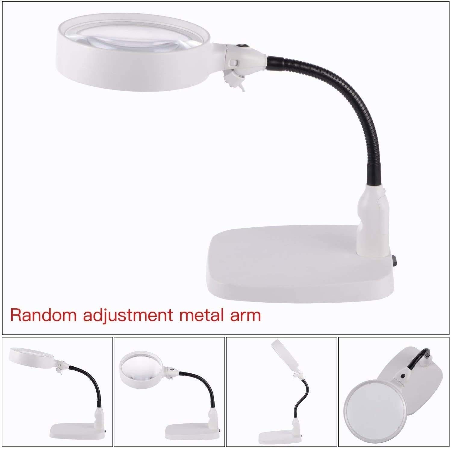 Lámpara de Escritorio de Lupa 10X Lámpara de Lupa Protección de Ojos Belleza Maquillaje Tatuaje Light Lectura LED Luz de Mesa