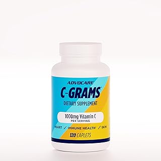 C-Grams - Premium Dietary Supplement for Skincare, Immune Support & Cardiovascular Health* - Contains Vitamin C, Magnesium & More - 120 Caplets
