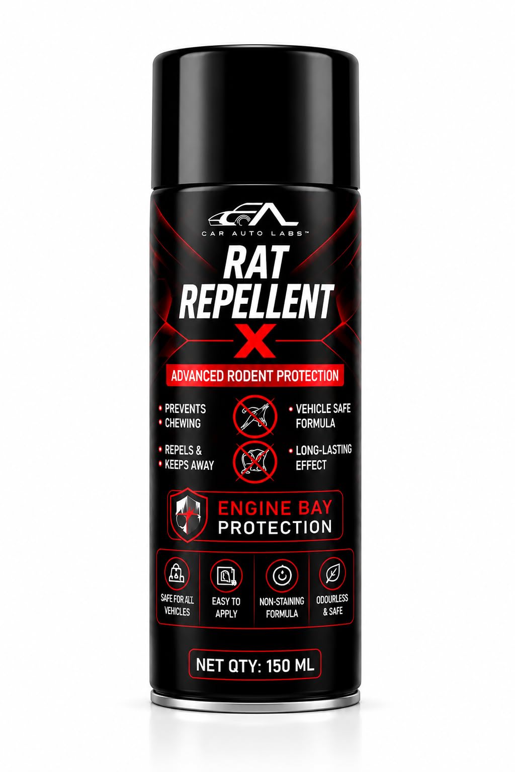 Car Auto Labs™ Rat Repellent X Rodent Protection Spray 150 ml | Engine Bay Protection, Prevents Wire Chewing, Odourless & Non-Staining, Vehicle-Safe Formula, Long-Lasting Effect-image-21