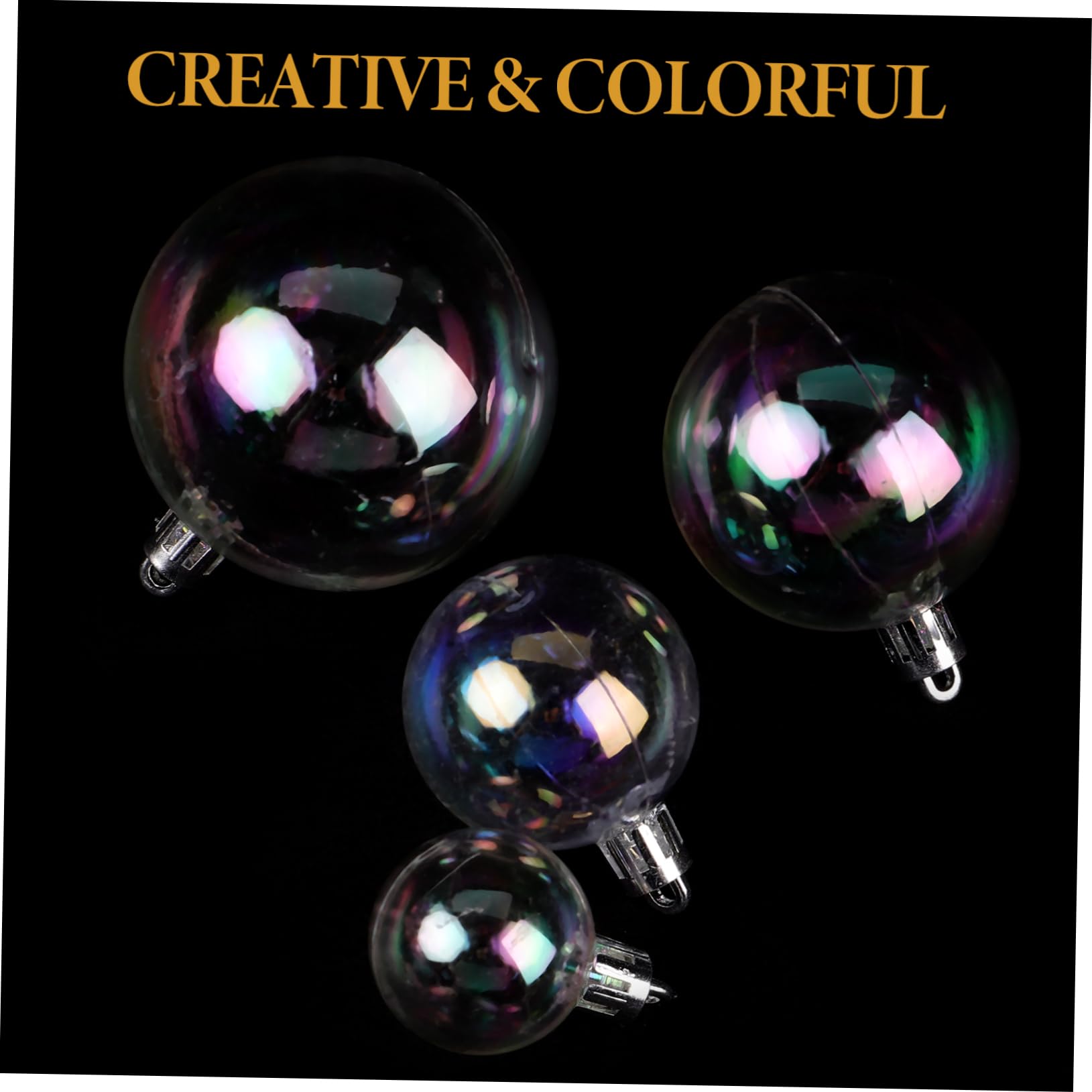 Cabilock 72piezas Bolas Navideñas Transparentes Rellenables Adornos Colgantes para Decoración De Árbol De Navidad Bodas y Fiestas Decoraciones Iridiscentes