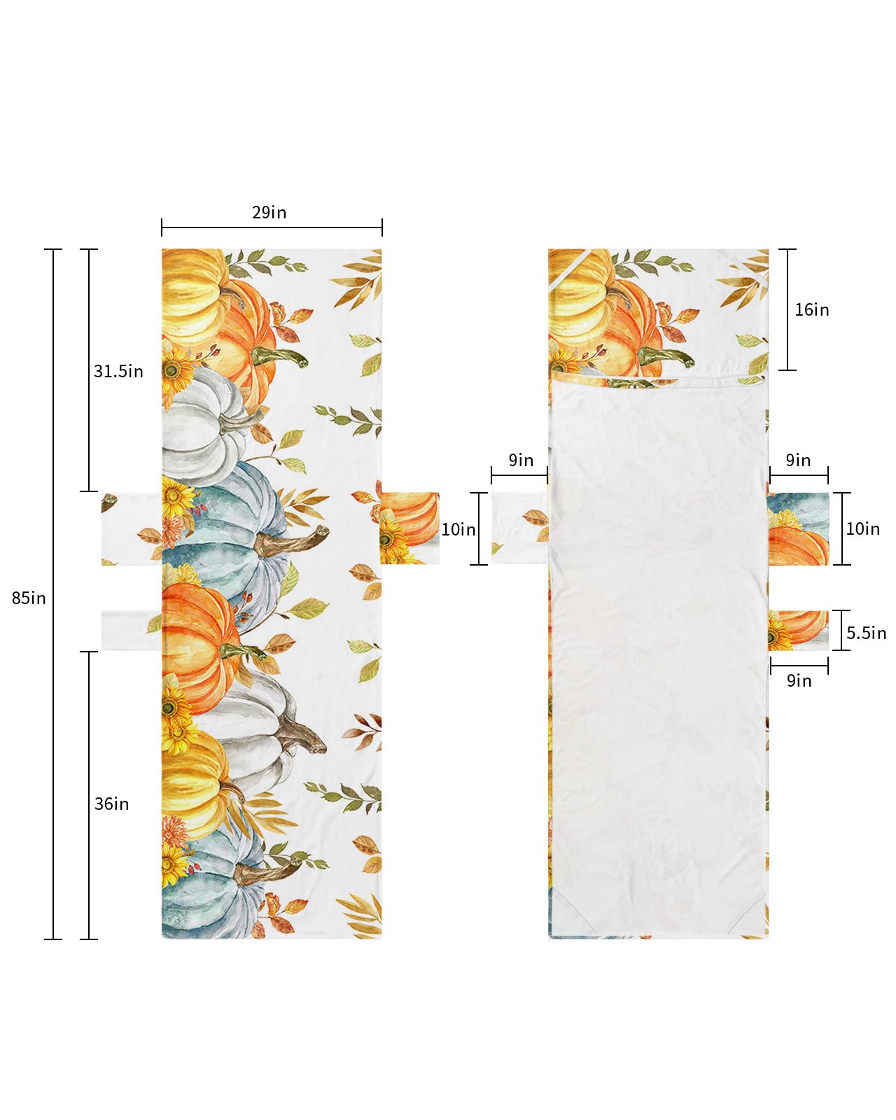 Eucalyptus Pumpkin, Beach Lounge Chair Towel Cover, Soft Chaise Lounge Towel with Side Pockets Patio Pool Chairs Cover for Beach/Pool Sunbathing 29x85 Thanksgiving Seasonal Fall Maple Leaf