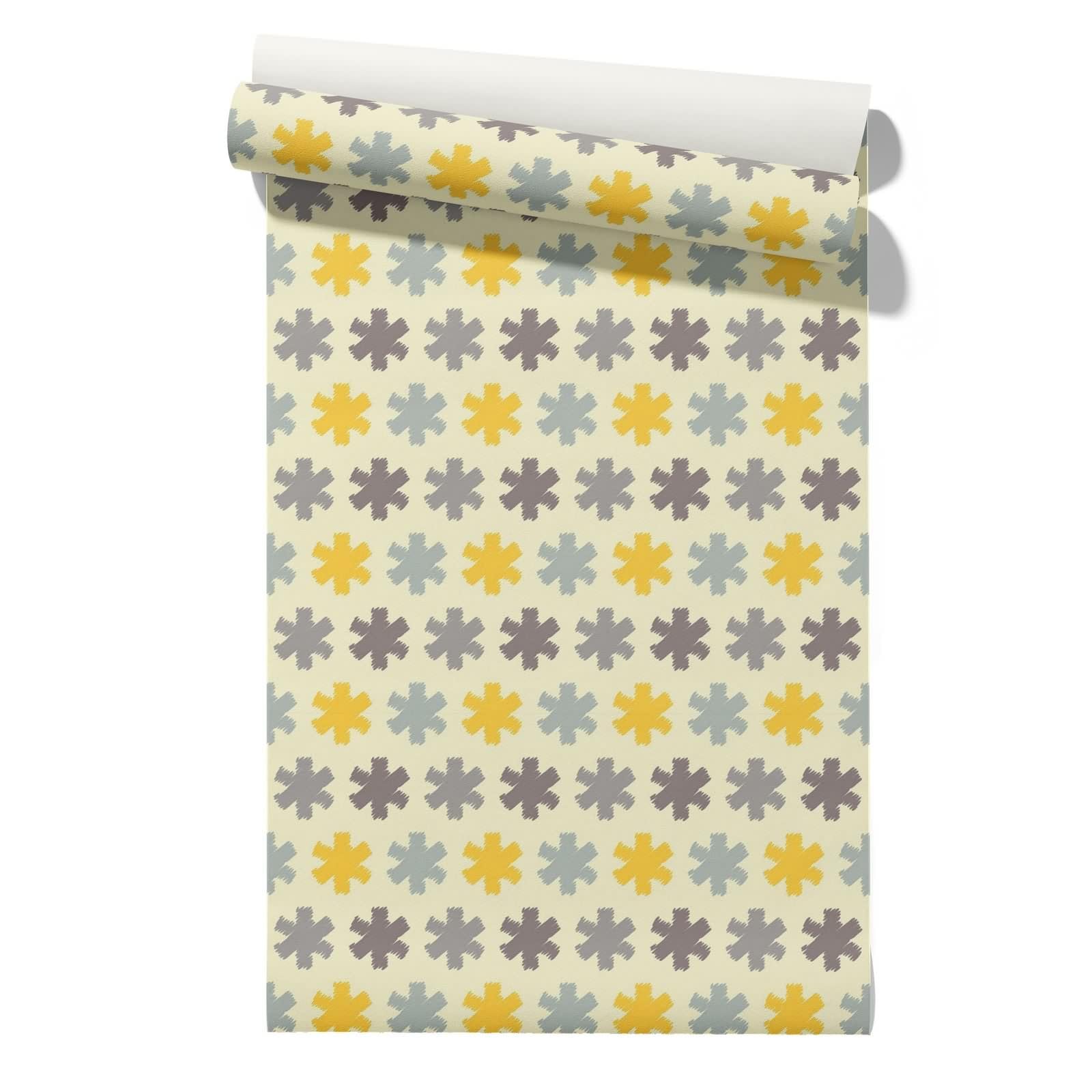 CEVAN Arthouse Wallpaper Italian Style Heavyweight Vinyl PVC Panels Snowflake Simple and Casual 45x300cm