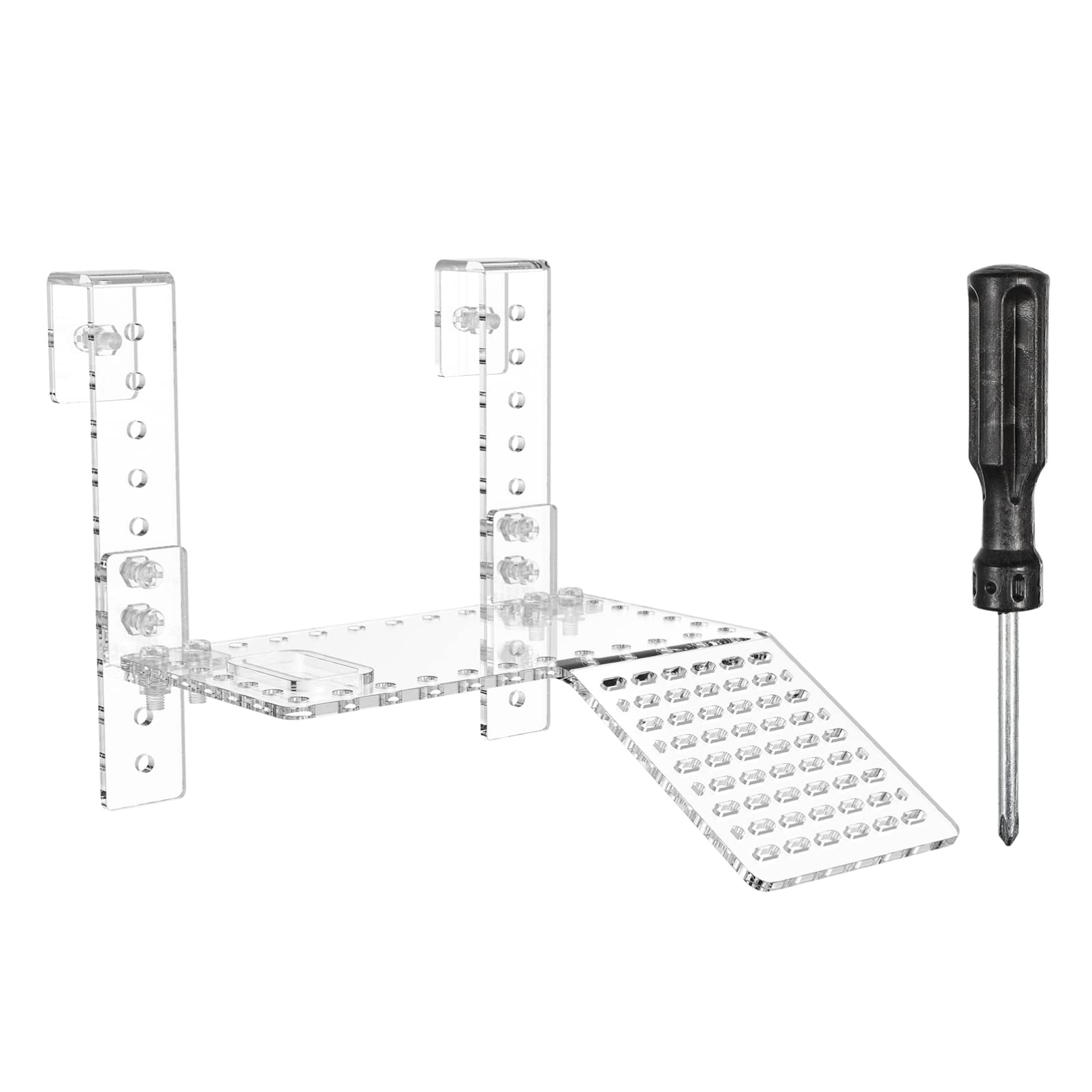 TEHAUX Turtle Basking Platform, Acrylic Transparent Reptile Resting Platform, Hanging Climbing Shelf Turtle Tank Dock for Tortoises, Lizards, Crabs