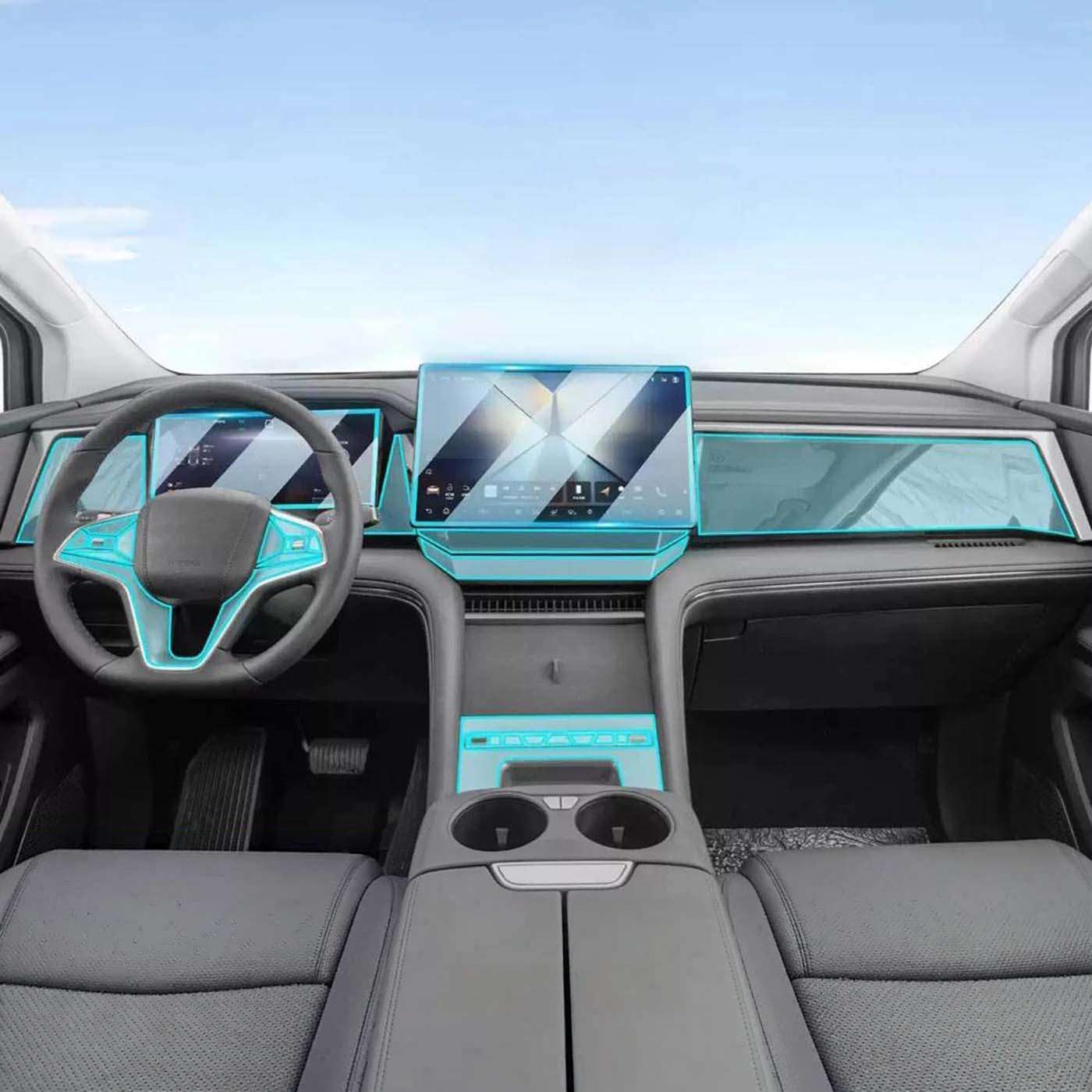 Car Interior TPU Film Center Console Media Dashboard Navigation Sticker, for M9 XIA 2025 Protector Sticker