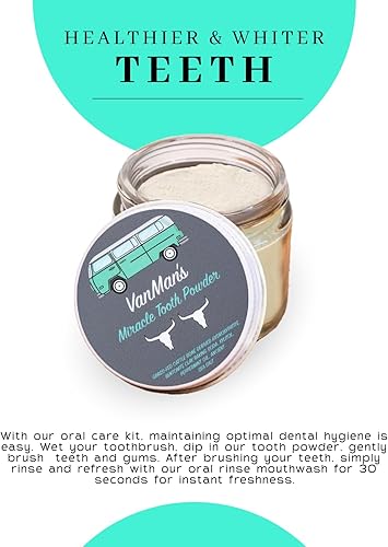 Miniatura 6 de Vanman's Mint & Bone Tooth Powder (2 unidades) - Polvo blanqueador de dientes con hidroxiapatita derivada de hueso de ganado, arcilla de bentonita,