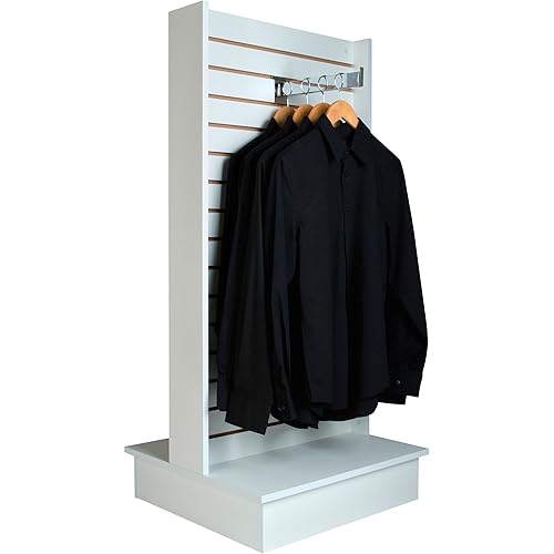 Econoco Merchandiser blanco para estantes y cestas Mercancía de Slatwall de 2 vías para estantes resistentes 255 x 24 x 54 pulgadas panel Slatwall