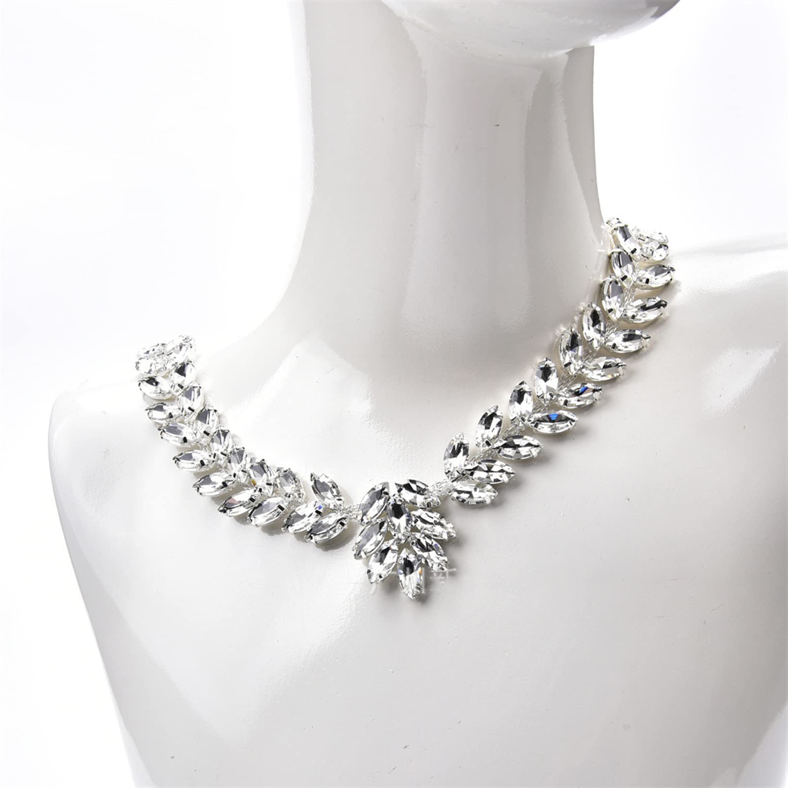 Strass Trim Catena Applique Bling Decorazione, Applique con Strass di Cristallo per Abito da Sposa,Copricapo, Scarpe