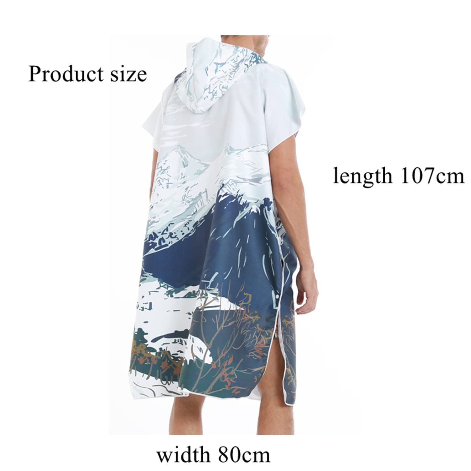 Ręcznik z Kapturem Dla Dzieci Ponczo Przewijanie Szlafrok Lekki Kombinezon Zmiana Odzieży Ponczo z Kapturem Kwiat Ananas Tropikalny Changing Robe Poncho Beach Towel(Wielokolorowy5,107x80cm)