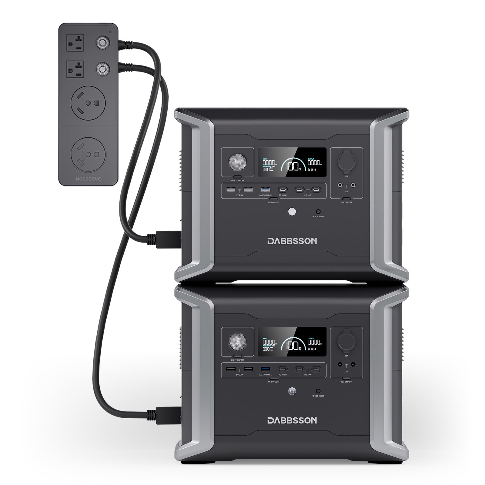 Amazon.co.jp: Dabbsson 半固体リン酸鉄ポータブル電源 DBS1300二台+