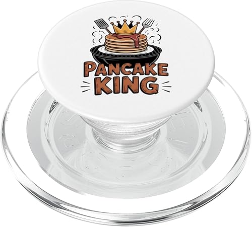 Miniatura 7 de Pancake King Funny Breakfast Lover BBQ Barbacoa Hombres Mujeres PopSockets Adhesivo PopGrip