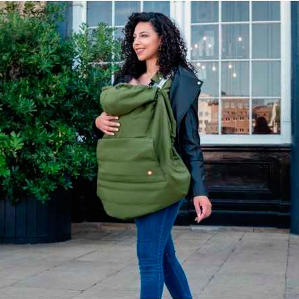 Wombat&Co London | Cobertor de Invierno Porteo Universal | Universal | Water Repellent | ERGONOMICO | Color Verde - Pelo interior Beige
