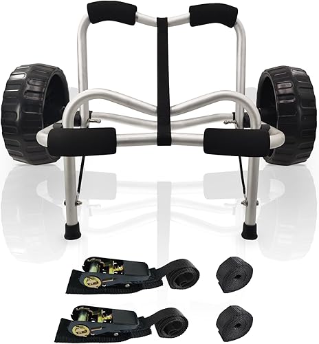 Carrito de kayak, carrito de kayak de alta resistencia, ruedas de carretilla de canoa para paddleboard, kayaks, transporte SUP